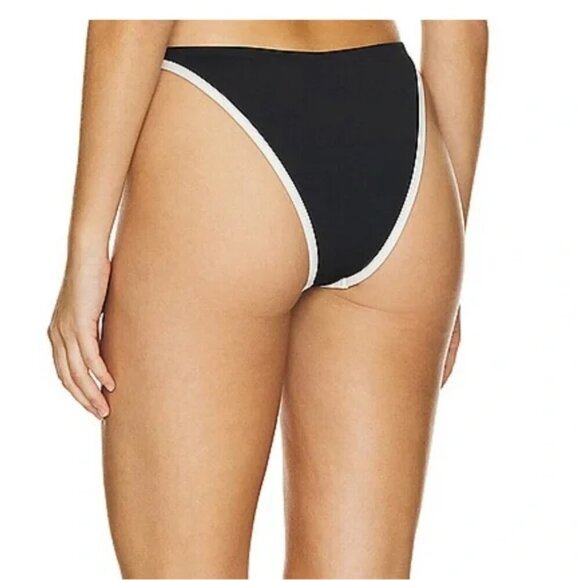 New L*SPACE Jada Bitsy Black/Cream Bikini Bottom Size Large - Picture 3 of 8